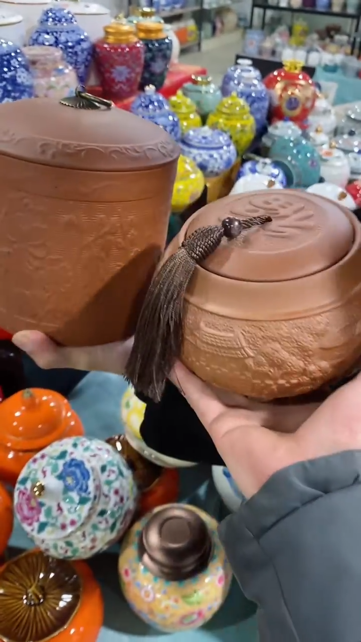 【闪购商品】罐陶瓷茶叶罐存茶罐密封罐红茶绿茶储存罐