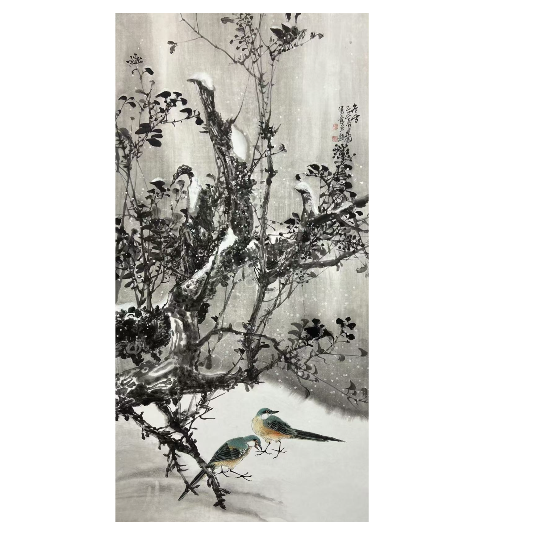 施老师水墨写意花鸟国画作品