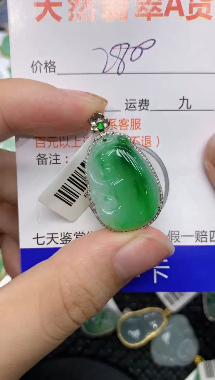 【闪购商品】翡翠颈饰18K金镶嵌v1111111111111 