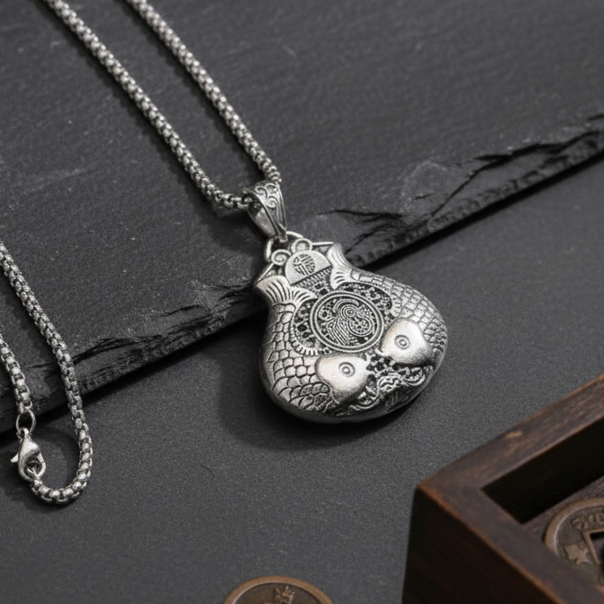 秋冬新款永结同心爱情鱼长款项链毛衣链-122