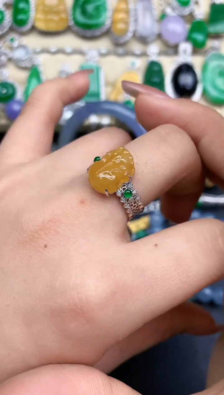 颈饰18K金镶嵌翡翠388-中国好珍宝