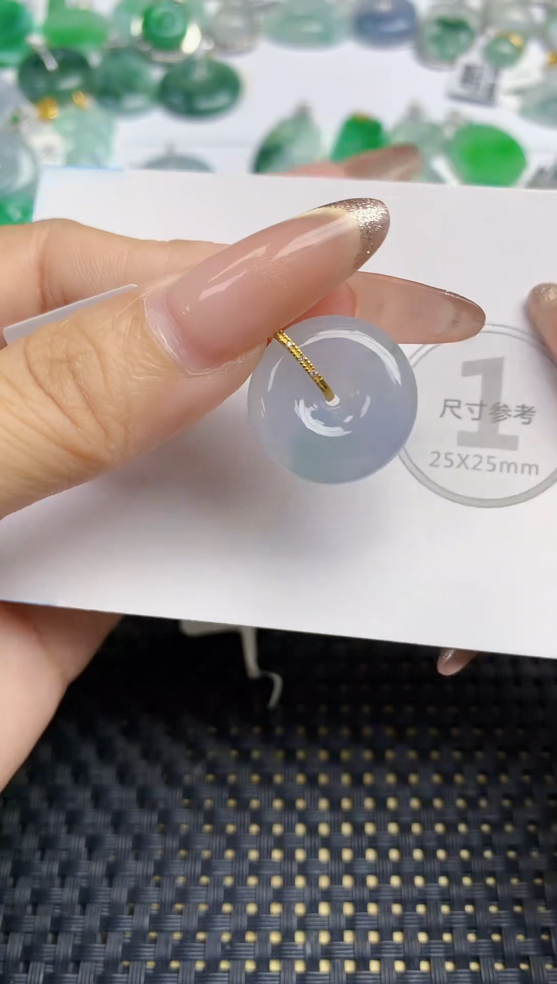 颈饰18K金镶嵌翡翠天然缅甸A货翡翠百元以上9元证书费自理