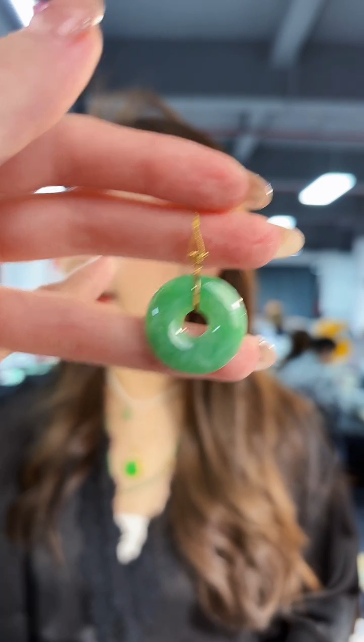 【闪购商品】翡翠颈饰18K金镶嵌缅料A货/支持复检/一件