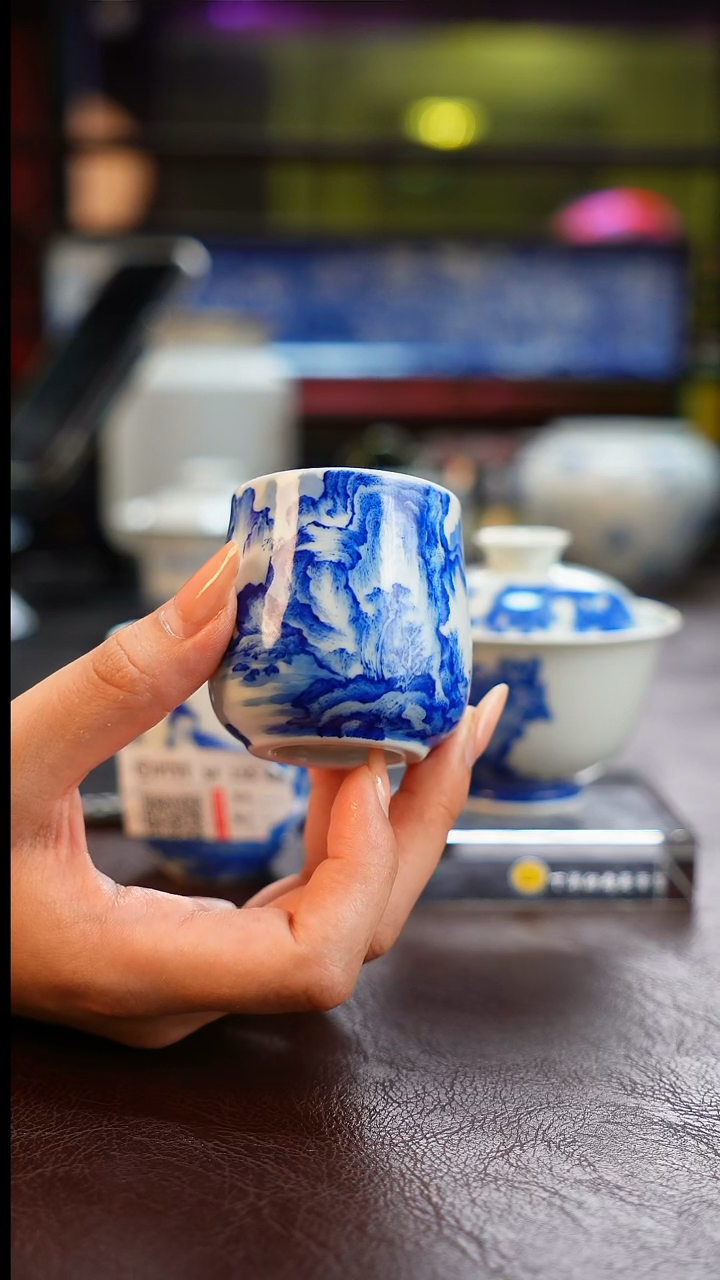 问工 山水  单杯 