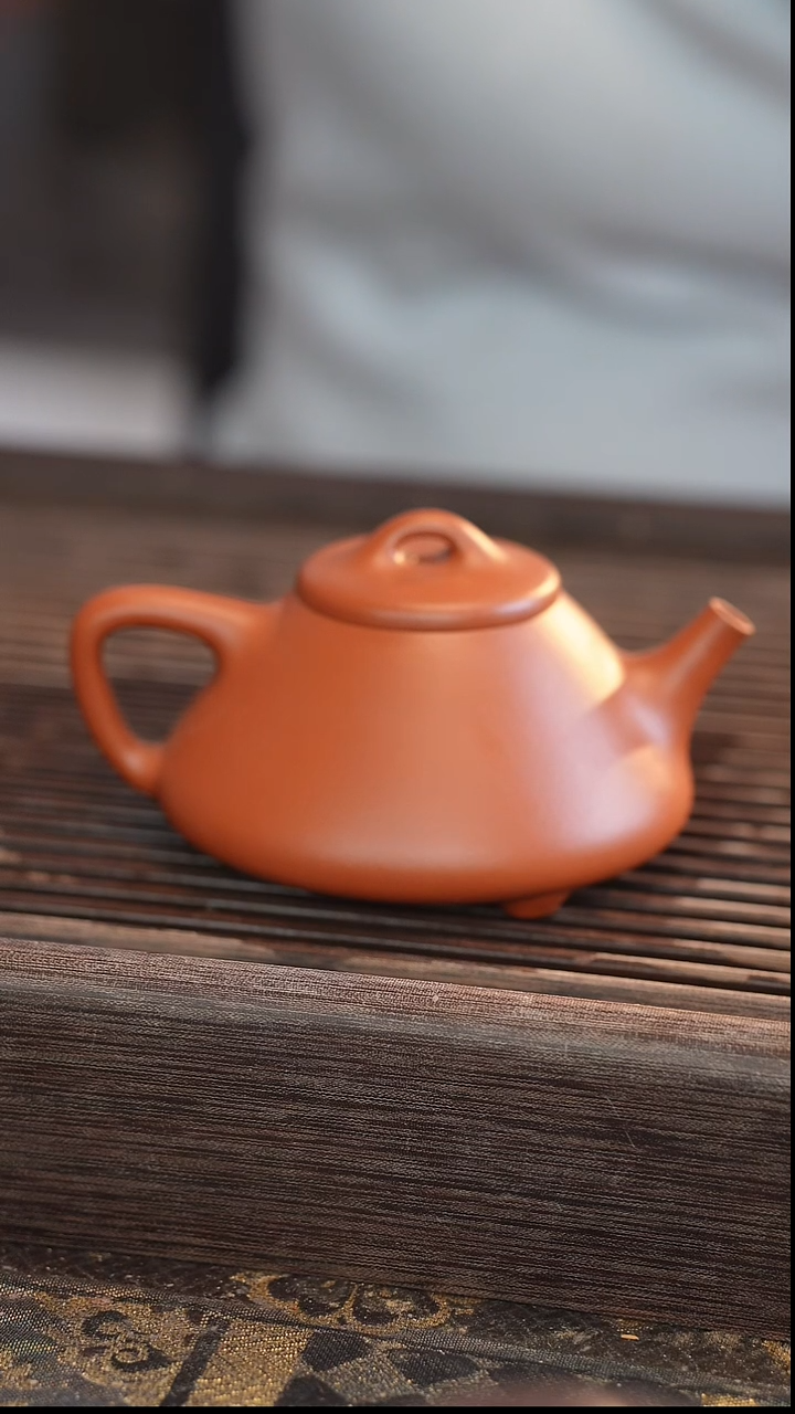 茶壶紫砂子冶石瓢 朱泥 半手工 170cc