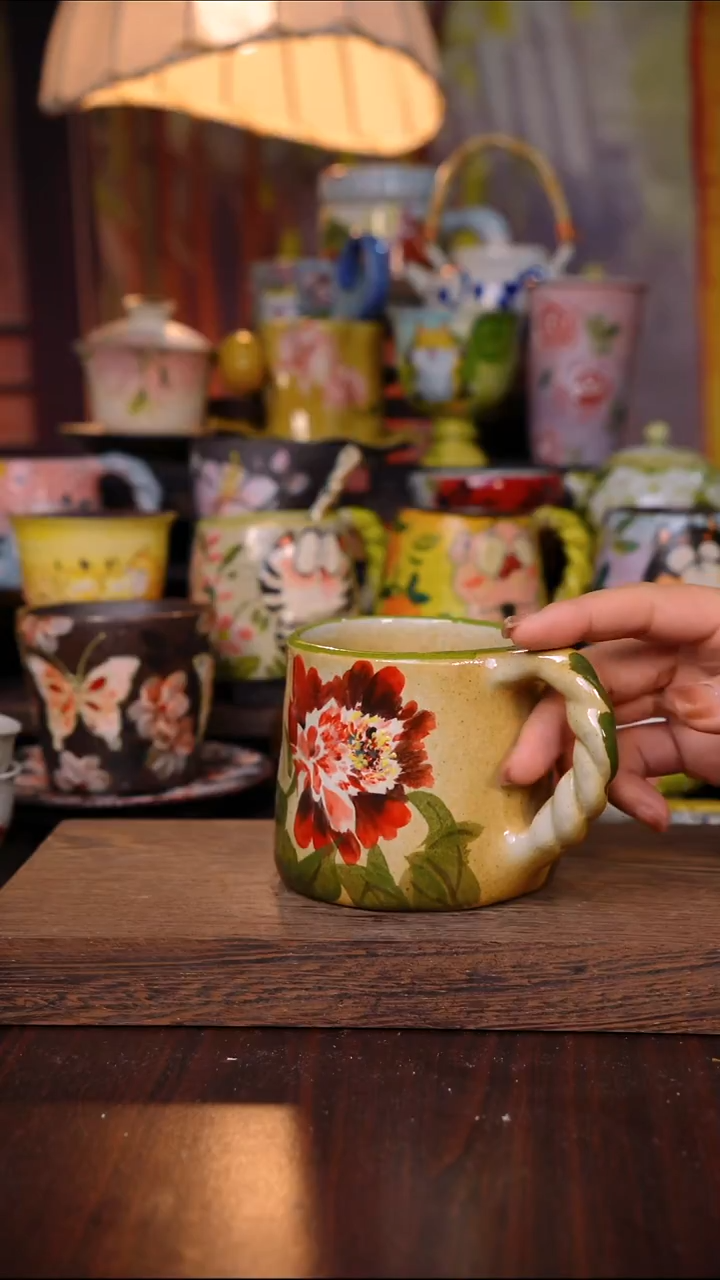 杯子陶泥垚手作 景德镇手工手绘陶瓷器物