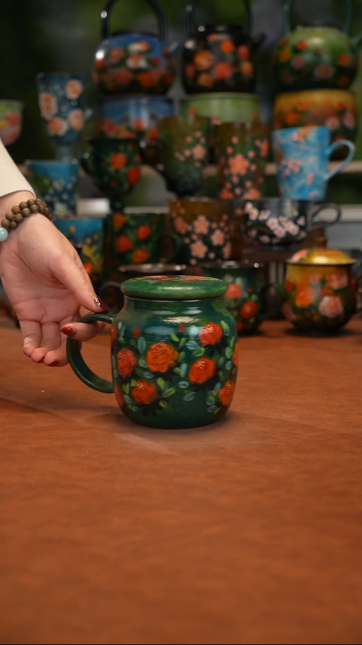 紫砂油画釉下彩手绘