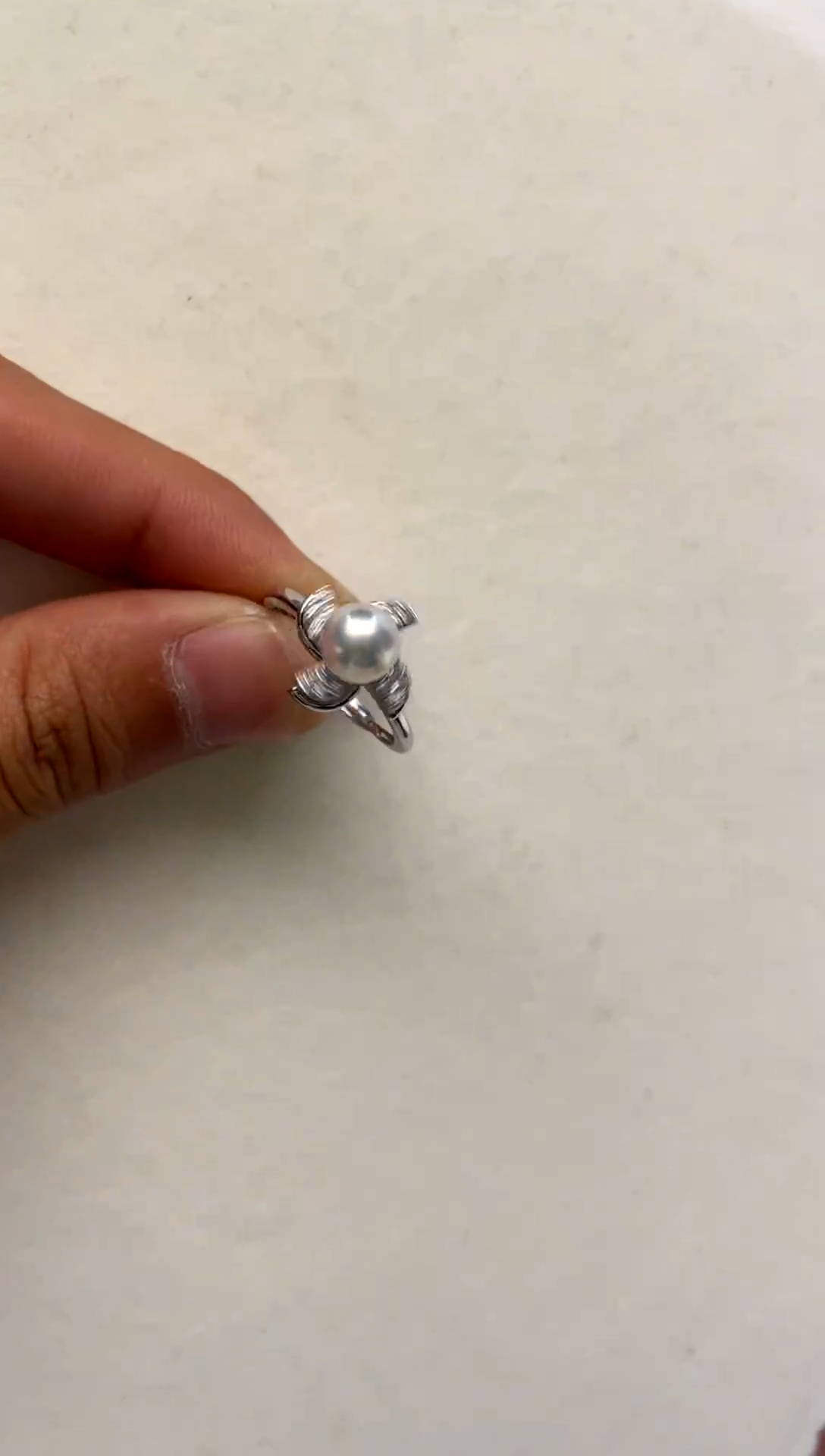 银S925镶嵌戒指海水珍珠 