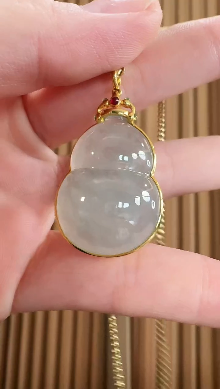 吊坠(不含链)18K金镶嵌翡翠吊坠