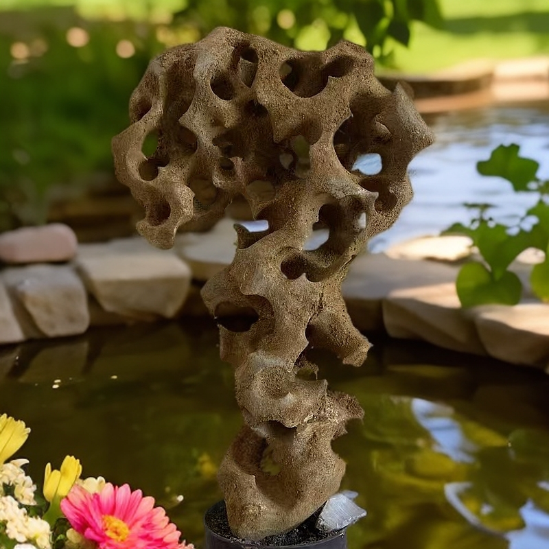 天然原石中式庭院室内摆件鱼池鱼缸假山草坪景观置石招财新中式