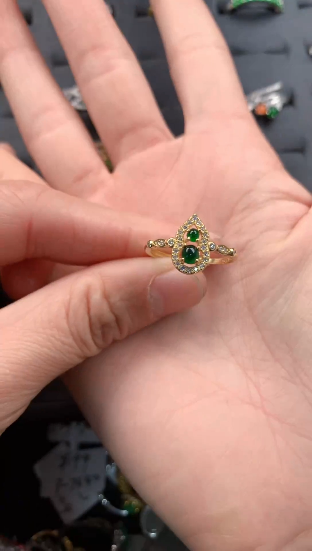 银S925镶嵌戒指翡翠555   10