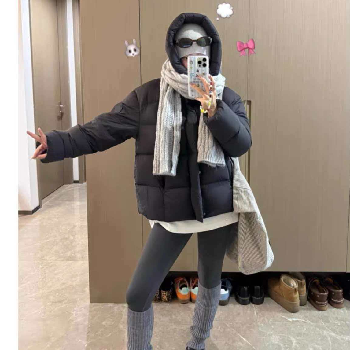 805#纯色厚款拉链女保暖时尚韩版短款宽松