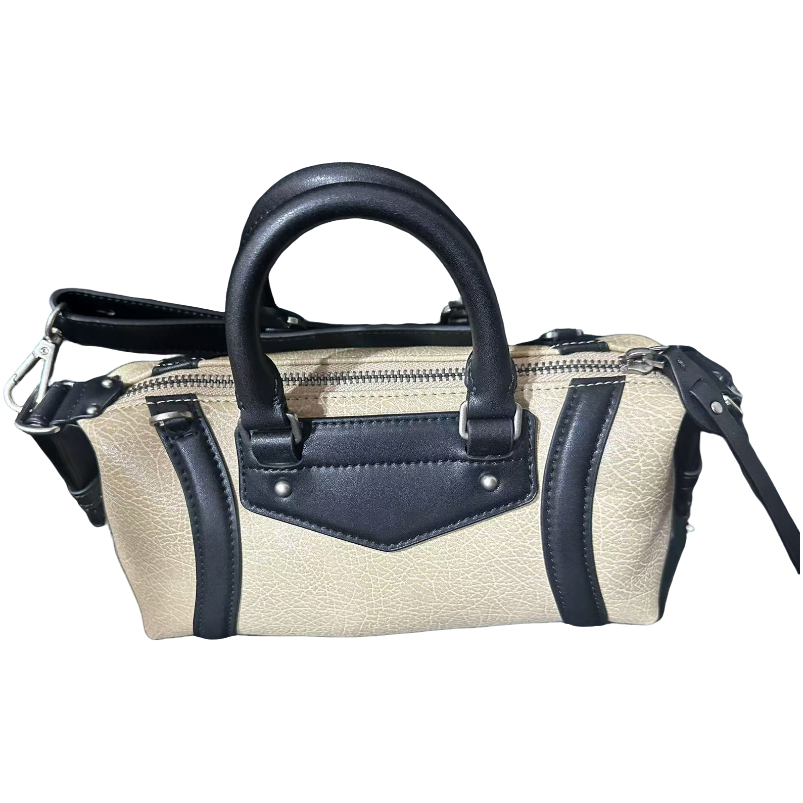 LQ-WITH-QUEEN真皮女包手提斜挎枕头杏色 0602