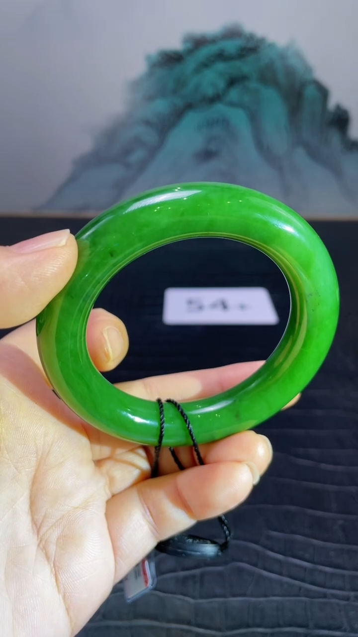 未镶嵌手镯和田玉（碧玉）蹦*擦54+