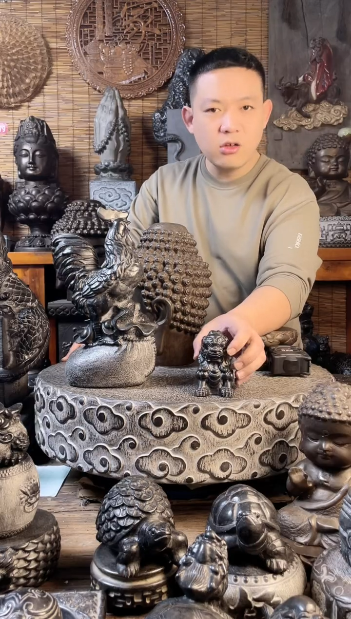 【闪购商品】10小狮子天然青石雕刻