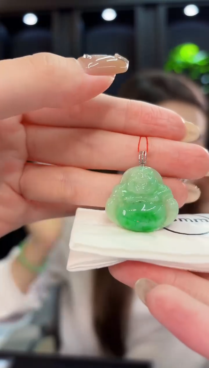 翡翠18K金镶嵌颈饰 缅料A货/支持复检/一件