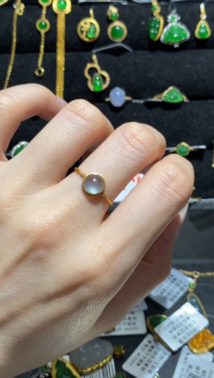 【闪购商品】翡翠戒指18K金镶嵌戒指