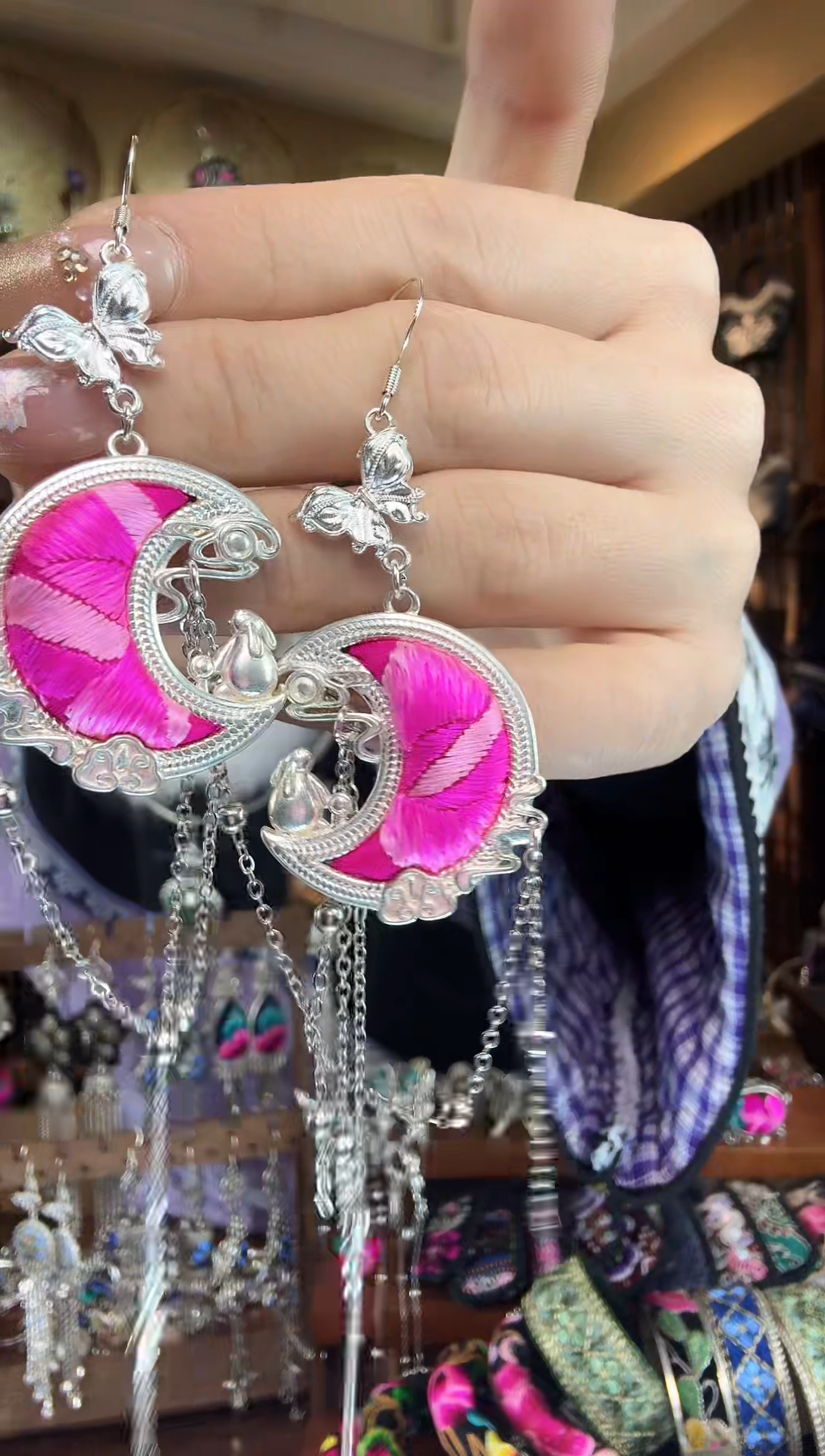 刺绣非遗刺绣民族风耳环