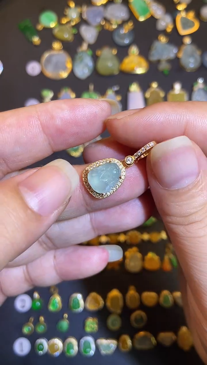 吊坠(不含链)银S925镶嵌翡翠1