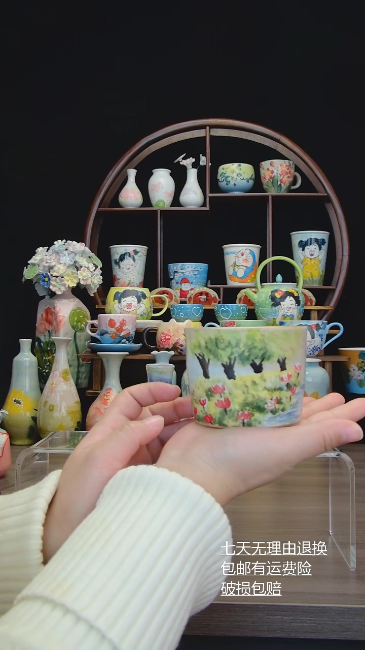 【闪购商品】摆件景德镇纯手工手绘、高温釉下彩