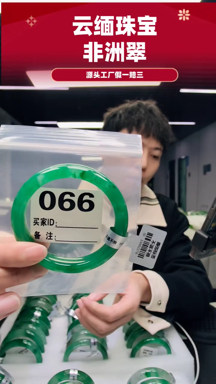 未镶嵌手镯石英质玉（非洲翠）6061圈口066