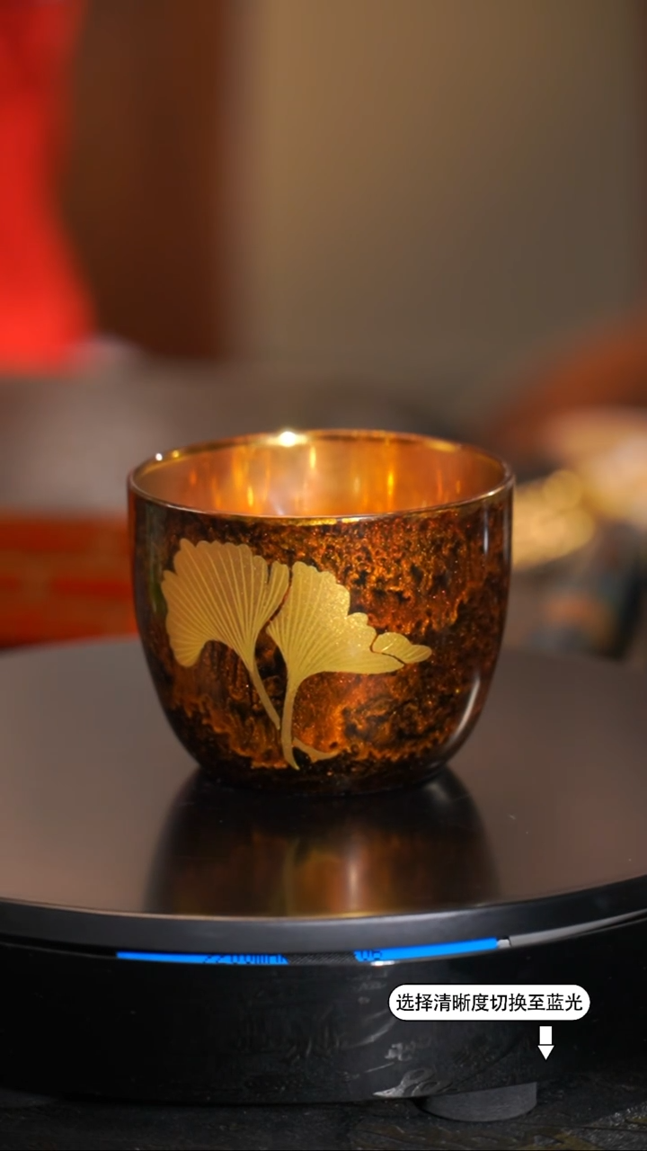 【闪购商品】年末福利8.8折非遗漆器郑修钤银杏金杯