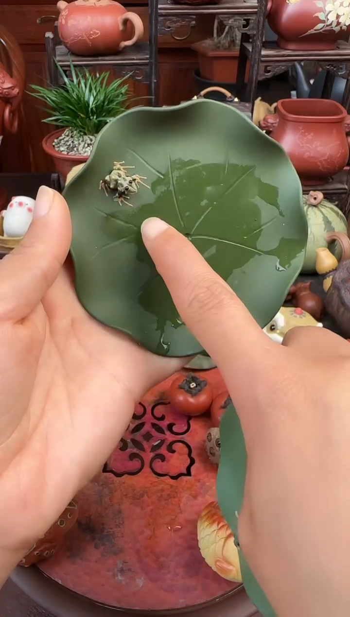 紫砂茶宠紫砂荷叶