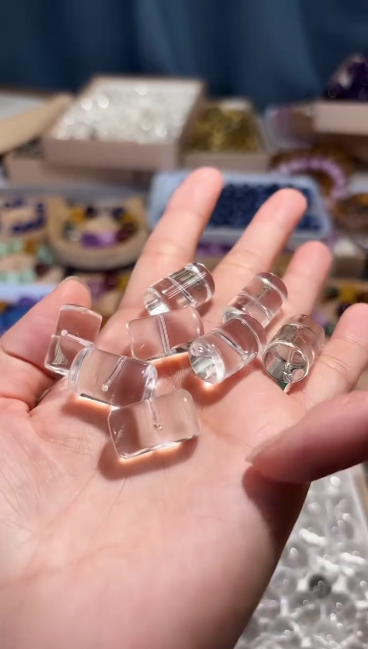 未镶嵌手串水晶D14白水晶圆柱一颗