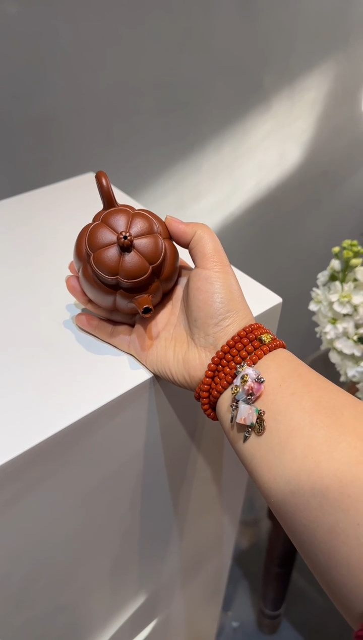 茶壶紫砂?*兽繁花 朱泥