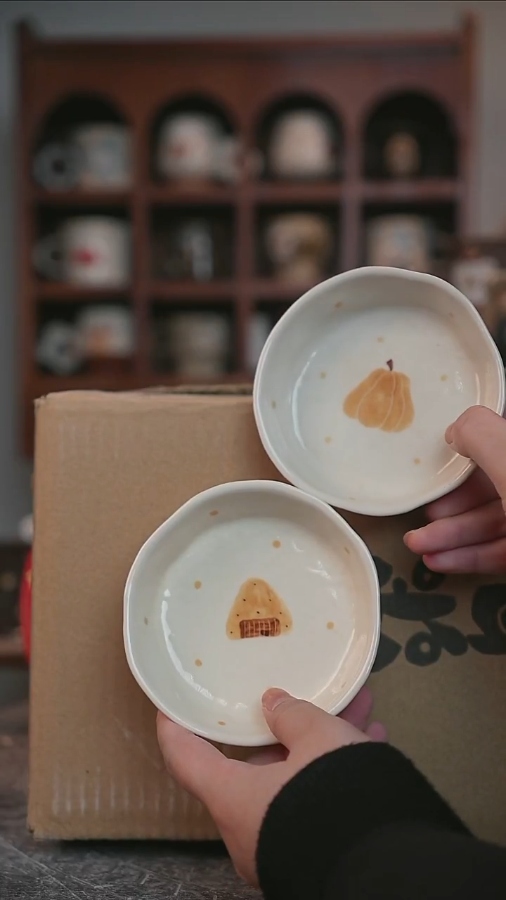 可爱酸**桔川谷原创陶瓷12.31直播正品一对