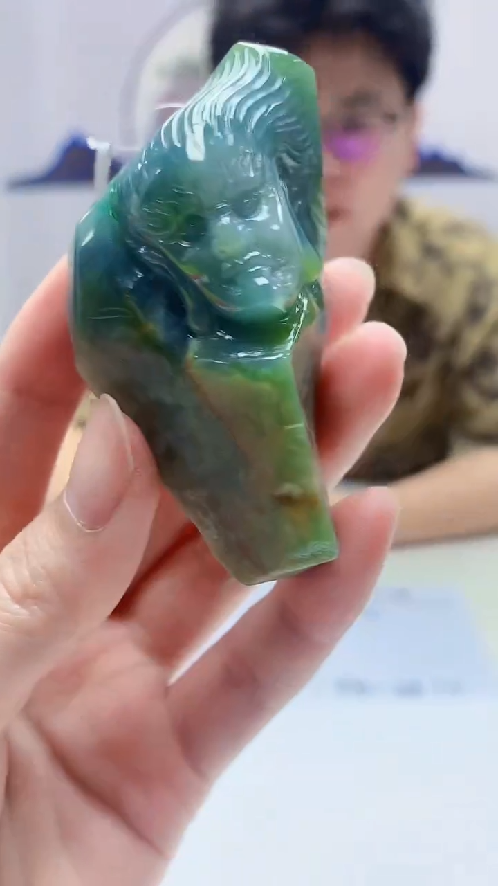 【闪购商品】定制翡翠未镶嵌4688zm-毛货挂件29大黑天