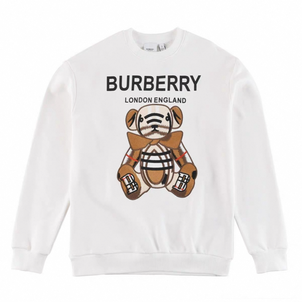 99新 BURBERRY/博柏利 字母印花刺绣小熊卫衣男女同款 M码/未使用