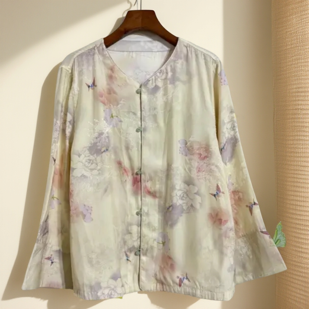 098【王公子专属】新中式复古气质长袖百搭提花上衣