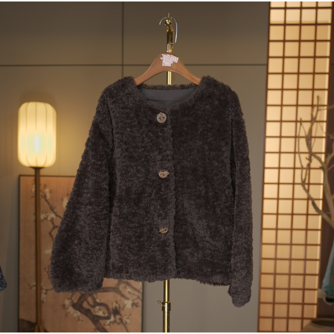 【云想妮妮-烟波浩渺】中式冬季外套5013