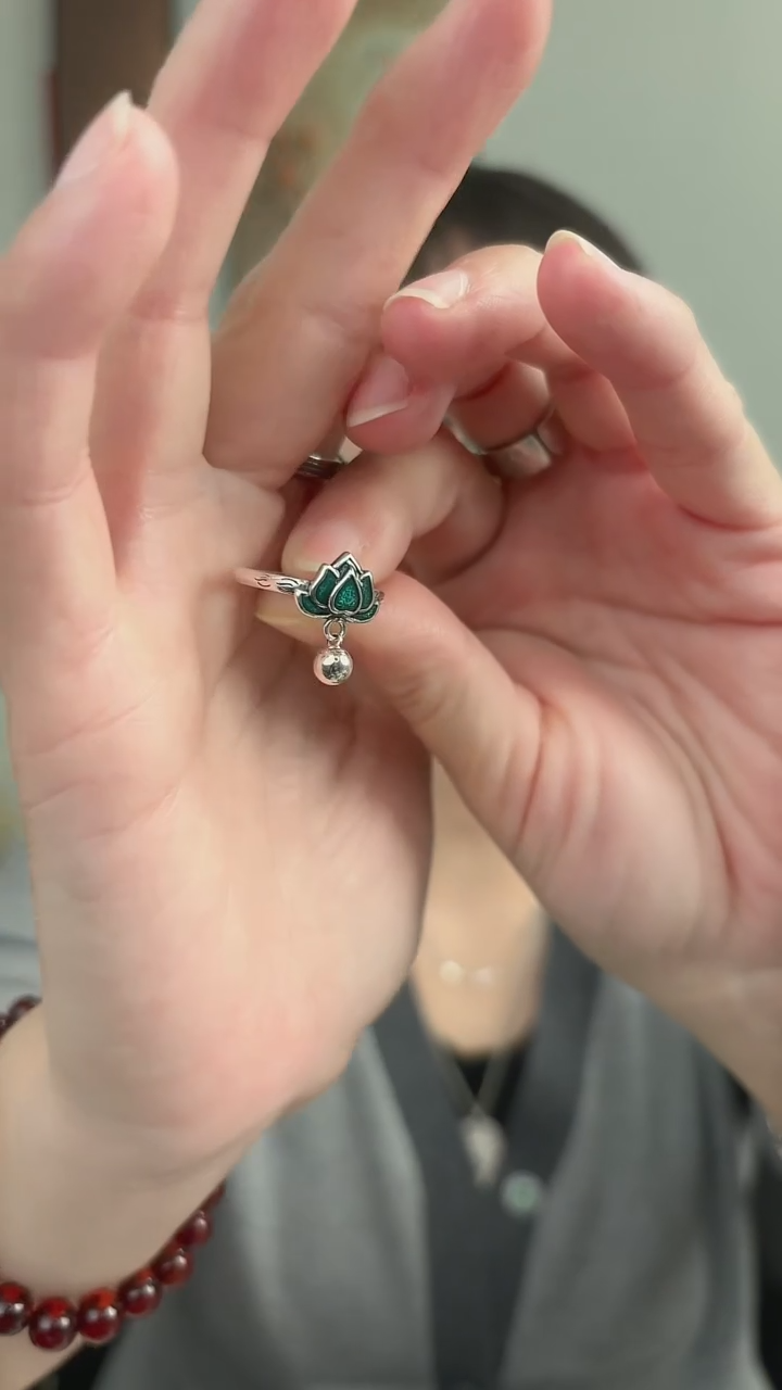 无925银纯银戒指绿莲华22