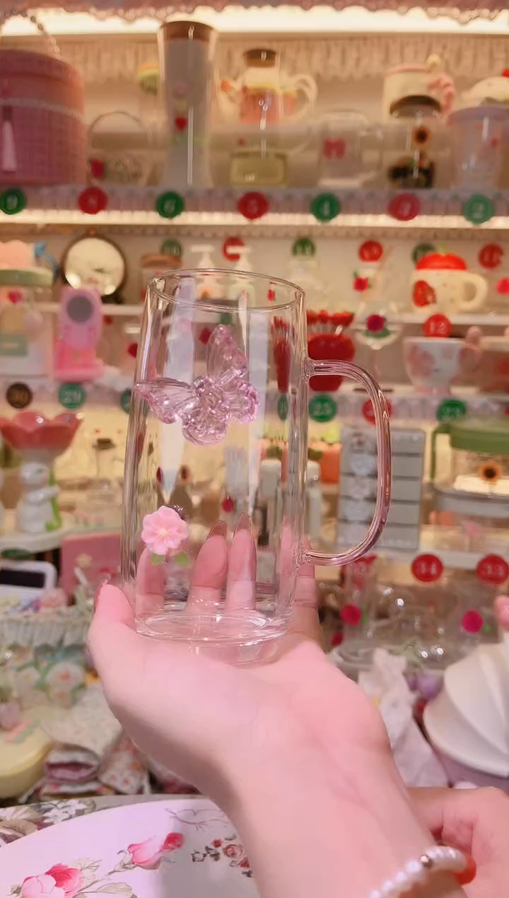 蝶恋花绿茶杯——手工制作品质好！