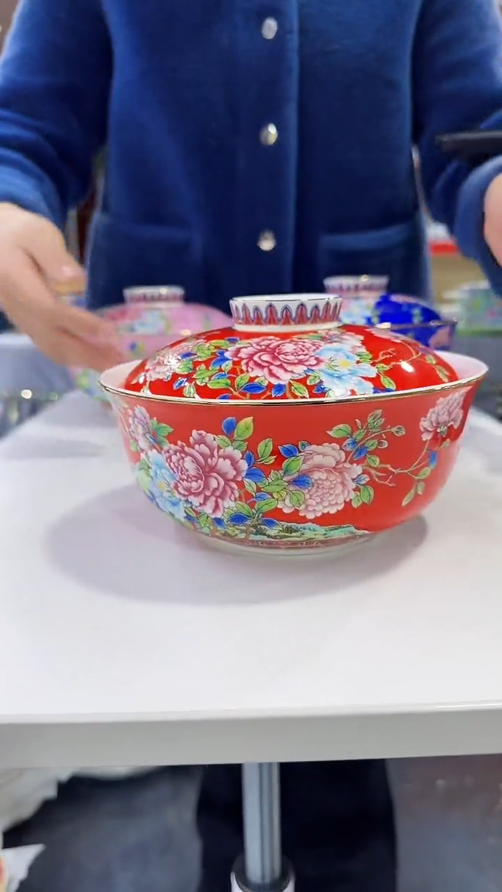 【闪购商品】瓷片7.5英寸【盖碗】1个景德镇陶瓷