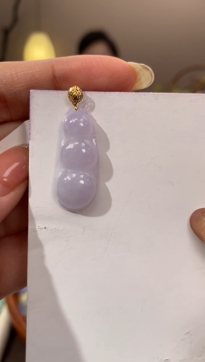 【闪购商品】翡翠颈饰18K金镶嵌天然缅甸a货翡翠