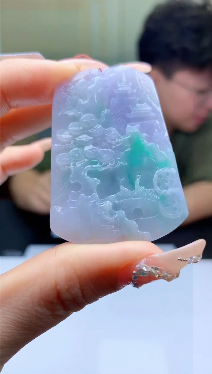 【闪购商品】定制翡翠未镶嵌4688ty-毛货挂件65