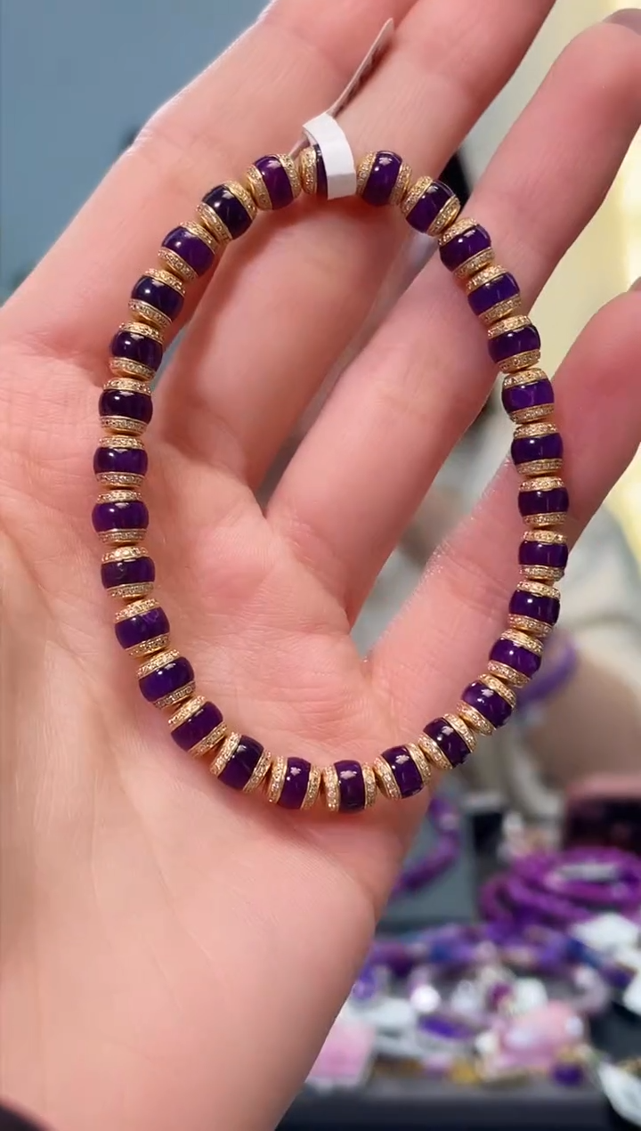 【闪购商品】苏纪石（舒俱来）手串18K金镶嵌1