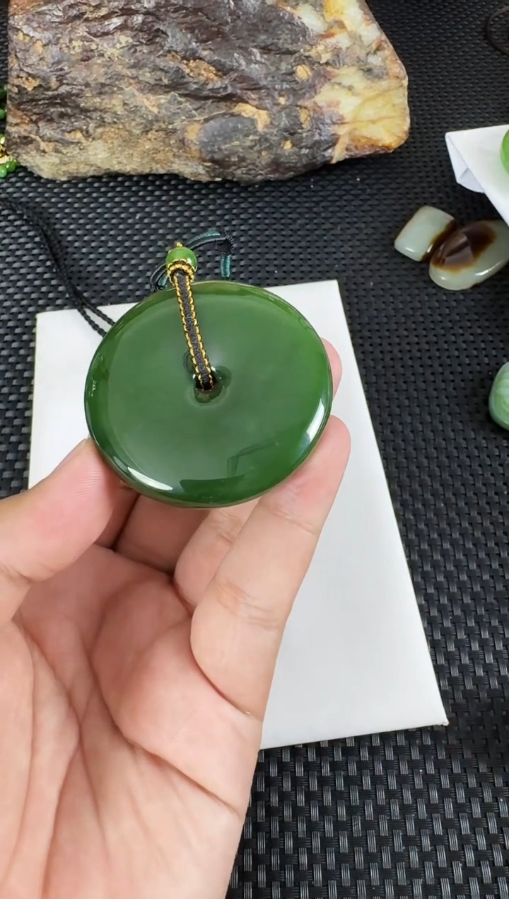 【闪购商品】和田玉（碧玉）未镶嵌吊坠约55MM*11MM