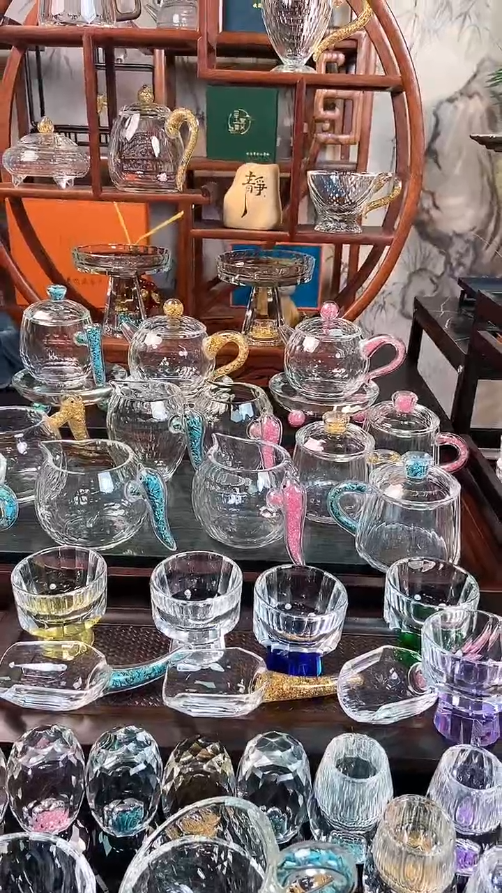 【闪购商品】玺宴新款水晶金箔西施壶+75咖啡杯