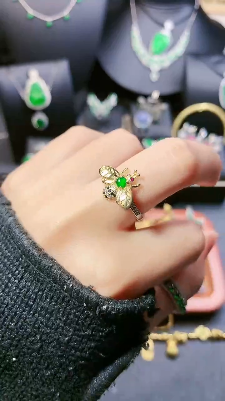 【闪购商品】翡翠戒指银S925镶嵌戒指
