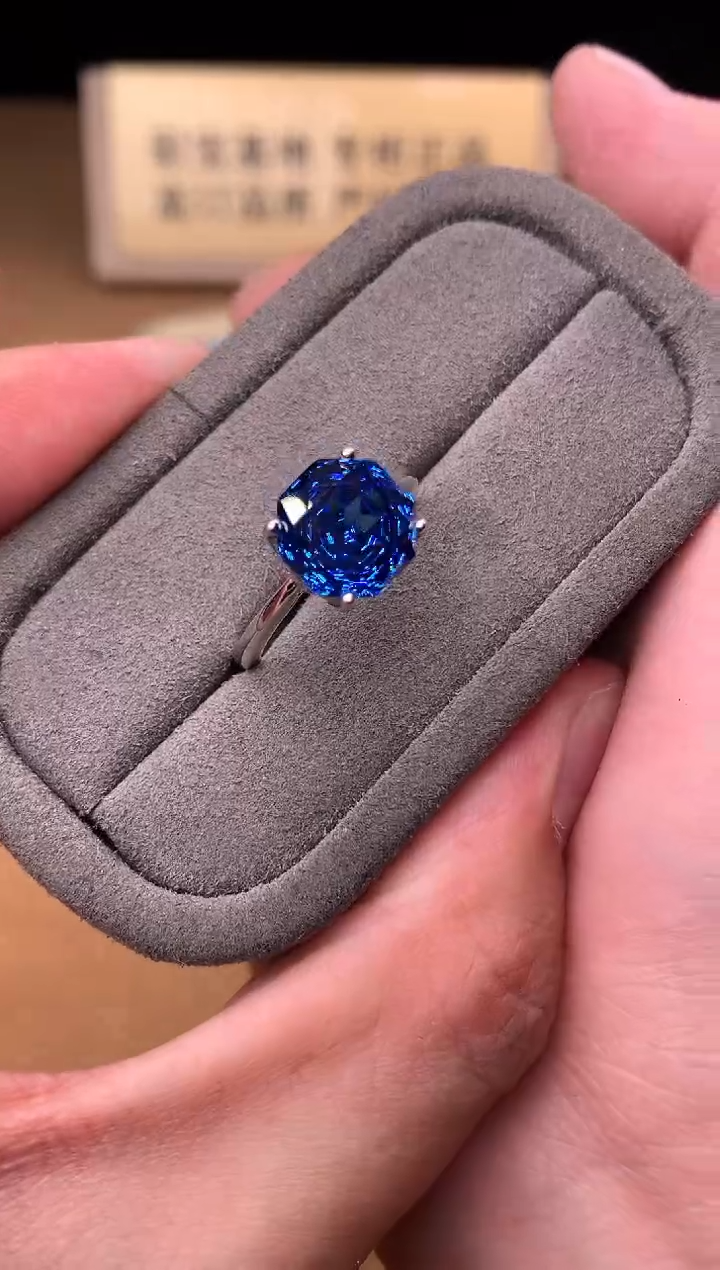 银S925镶嵌戒指托帕石2222