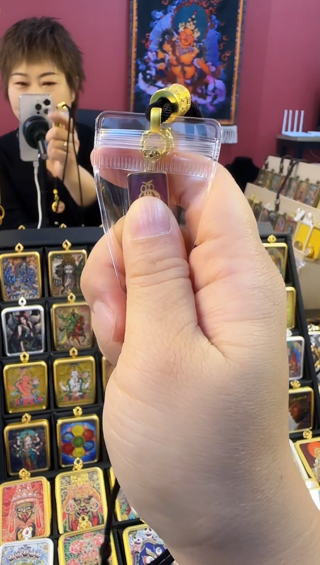 吊坠青海热贡手绘唐卡