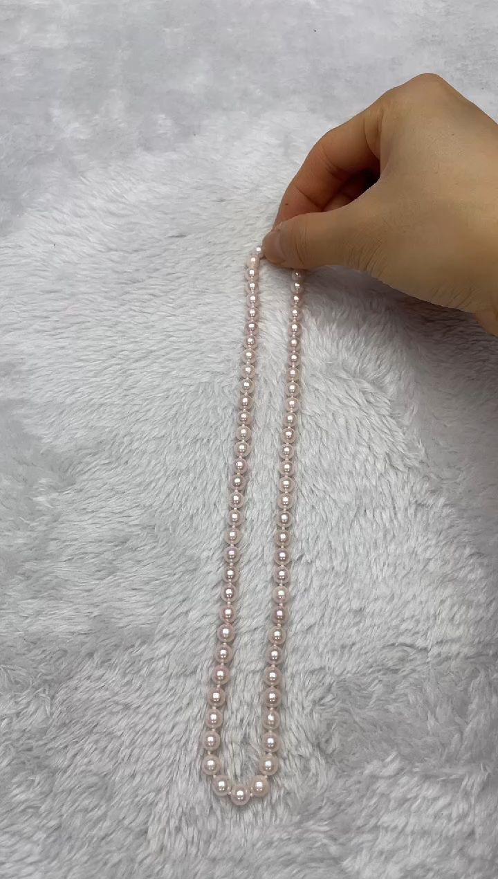 项链银S925镶嵌海水珍珠AK6-6.5mm