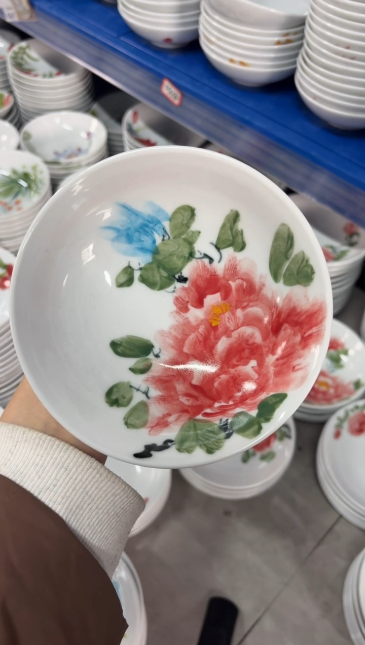 瓷片景德镇高温陶瓷食品级手绘釉中彩-小胖碗