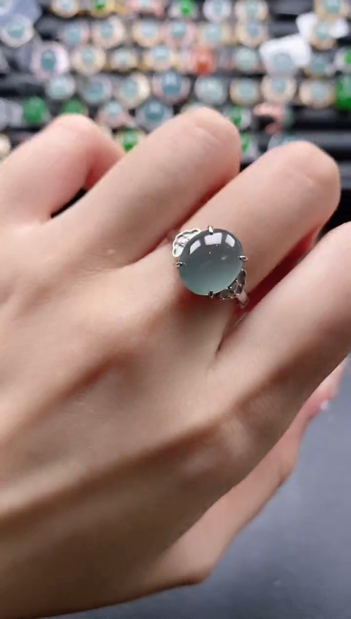 【闪购商品】翡翠戒指银S925镶嵌51151