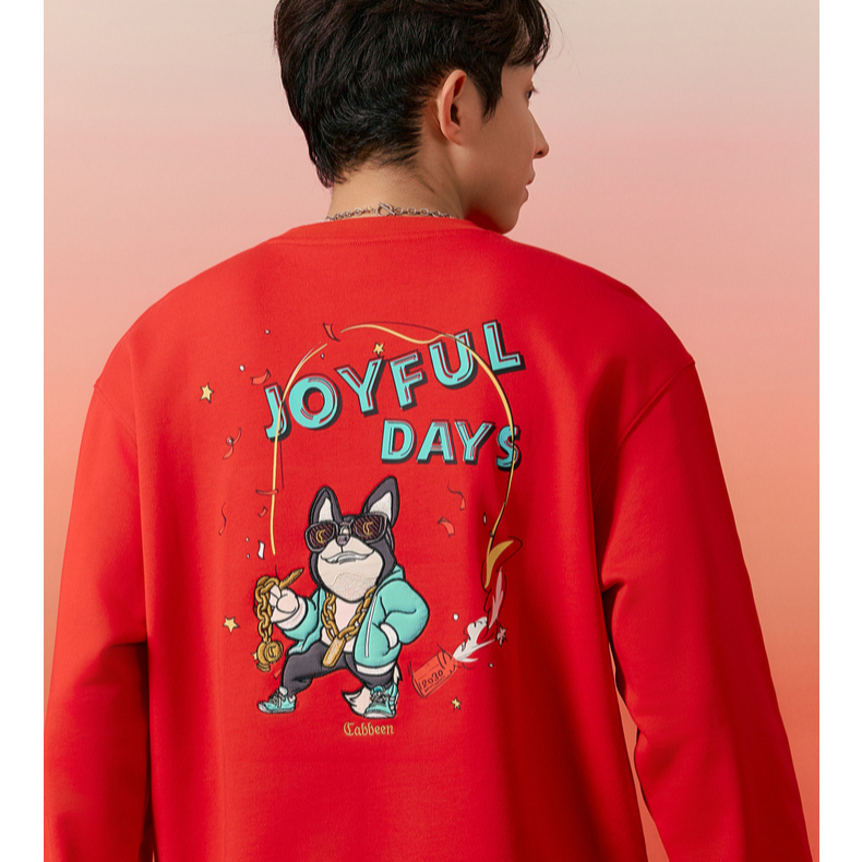 【新春贺岁款】卡宾男装红色卫衣2025春秋新款上衣情侣款3251164002