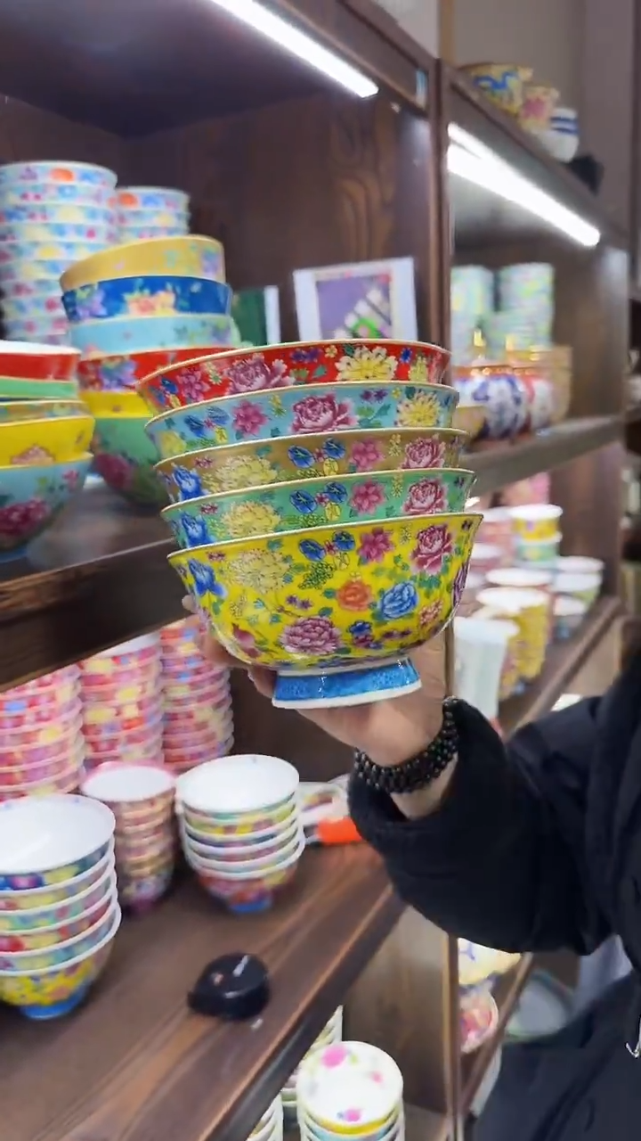 【闪购商品】瓷片6寸饭碗5个景德镇陶瓷【秦坊】